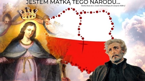 Baner z wizerunkiem Maryi Królowej Polski i św. Andrzeja Boboli pojawił się przy rondzie Jagiellonów