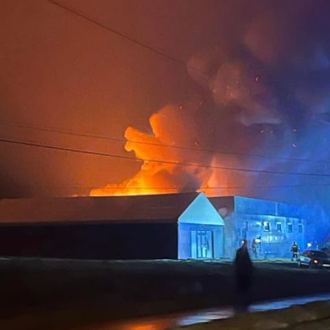Paliła się hala produkcyjna fabryki mebli. Pożar w Wałdowie Królewskim