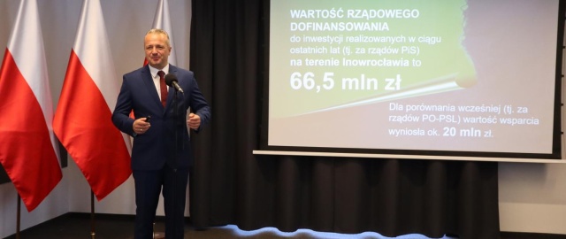 Wojewoda podsumowuje rządowe dotacje dla Inowrocławia. To reakcja na banery ratusza