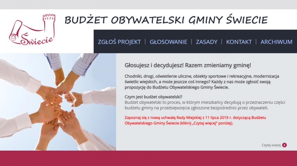 Budżet obywatelski w gminie Świecie do poprawki. Ma być bardziej obywatelski i ogólnodostępny dla wszystkich mieszkańców./fot. zrzut ekranu/budzetobywatelski.swiecie.eu