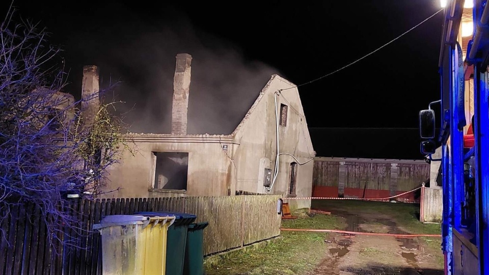 Pożar domu w Sumówku koło Brodnicy./fot. OSP Zbiczno