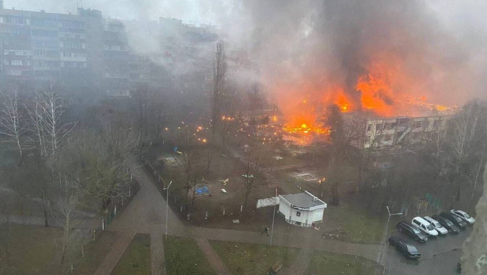Katastrofa śmigłowca pod Kijowem/fot. Twitter