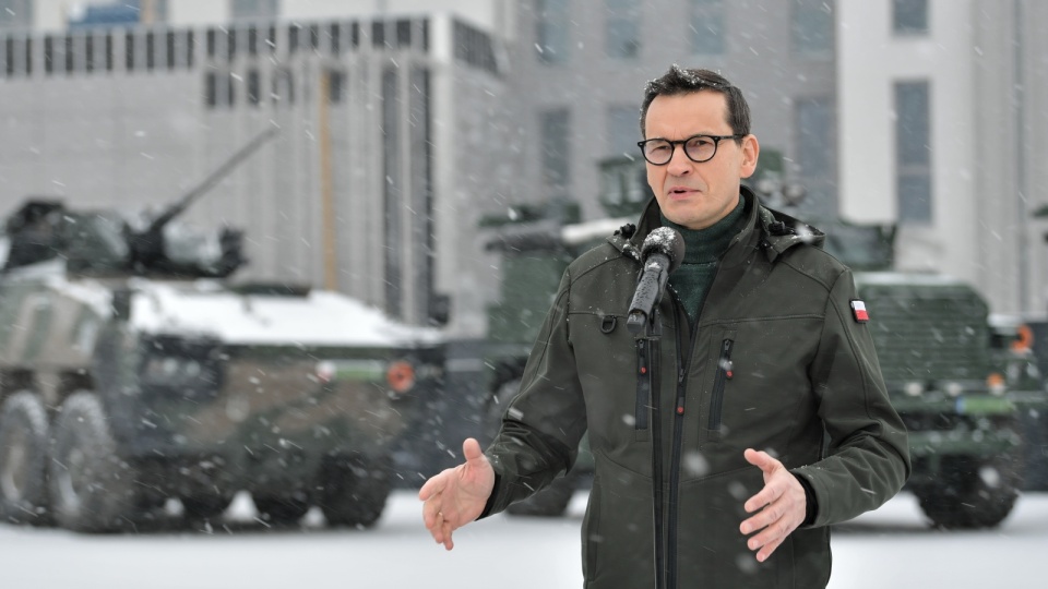 Premier Mateusz Morawiecki podczas konferencji prasowej w Siedlcach. Fot.: Przemysław Piątkowski/PAP