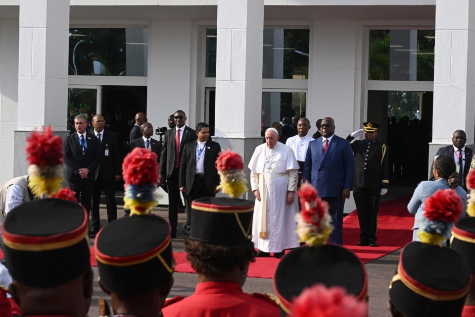 Spotkanie w Pałacu Narodów to punkt pierwszego dnia wizyty papieża w Kinszasie