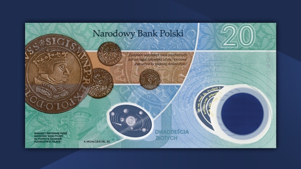 Z okazji 550. rocznicy urodzin Mikołaja Kopernika Narodowy Bank Polski planuje wprowadzenie do obiegu banknotu polimerowego oraz monety kolekcjonerskiej/fot. nadesłane