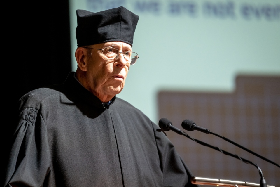 Wykład inauguracyjny wygłosił prof. Phillip James Edwin Peebles – kanadyjski laureat Nagrody Nobla w dziedzinie fizyki/fot. Tytus Żmijewski, PAP