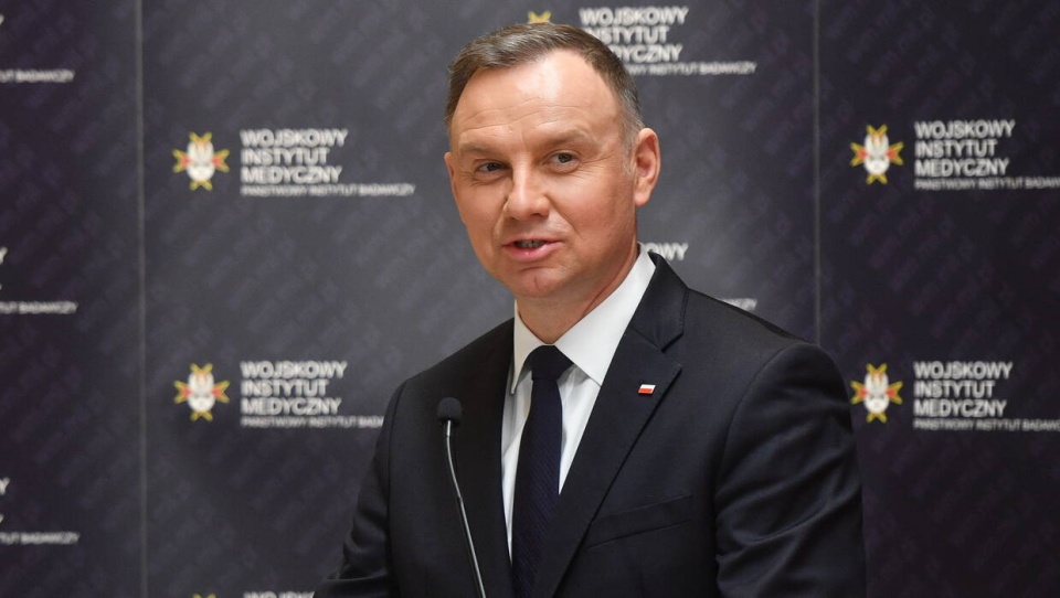 Prezydent Andrzej Duda zabrał głos w sprawie obiektu wojskowego, który spadł w okolicach Zamościa/fot. Radek Pietruszka, PAP