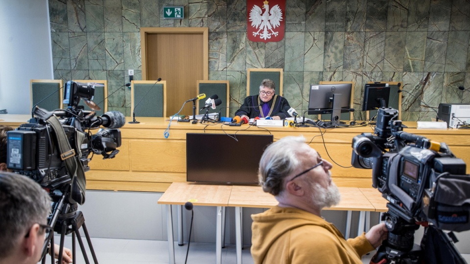 Sędzia Tomasz Rutkowski na sali Sądu Rejonowego w Krakowie, proces aktora Jerzego S./fot. PAP