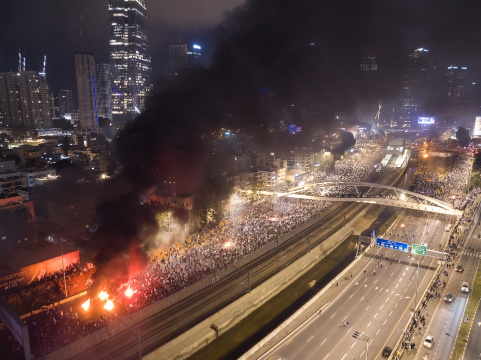 Protestujący blokowali autostradę Ayalon/Yehuda Bergstein/PAP/EPA.