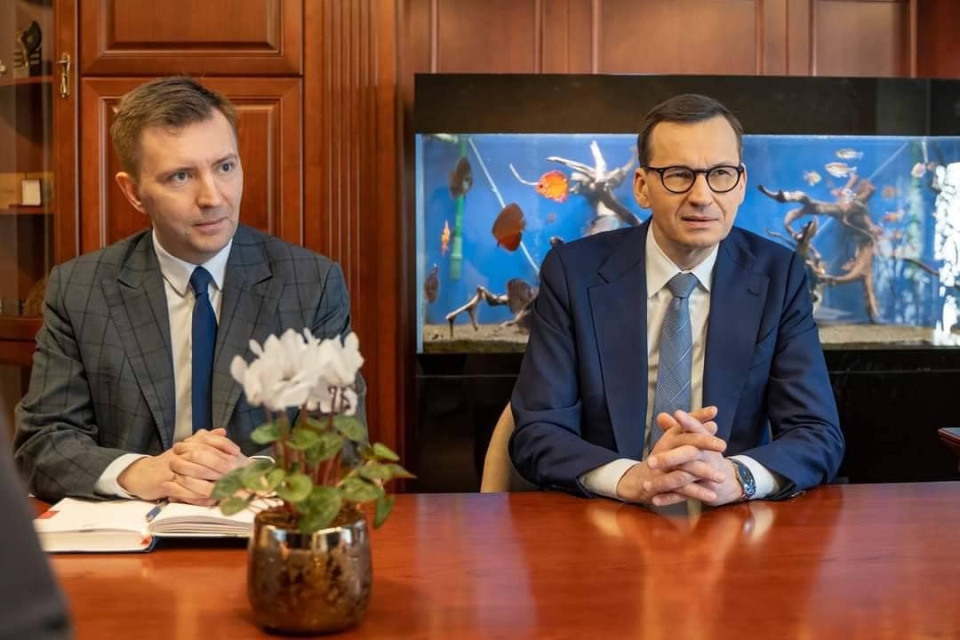 Premier Mateusz Morawiecki podczas spotkania w Politechnice Bydgoskiej./fot. Łukasz Schreiber/Facebook