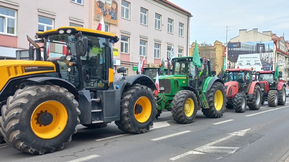 Protest rolników w centrum Włocławka/fot. Marek Ledwosiński