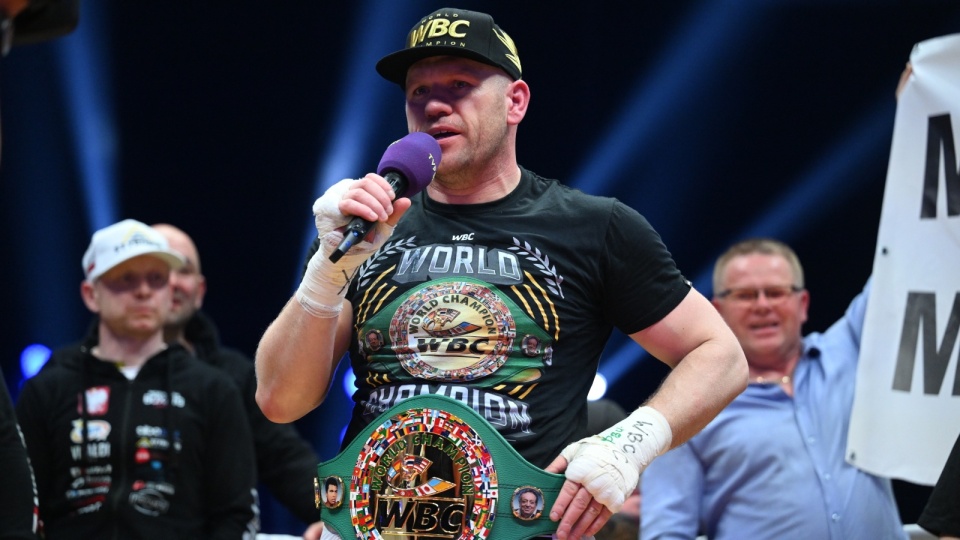 Łukaż Różański z pasem WBC/fot.: PAP/Darek Delmanowicz