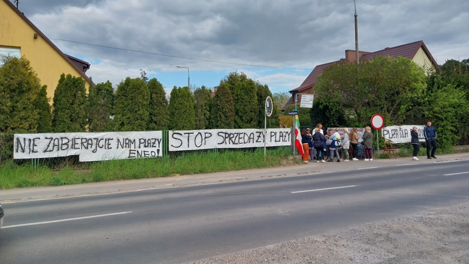 Protest w sprawie plaży w Samociążku/fot. Elżbieta Rupniewska