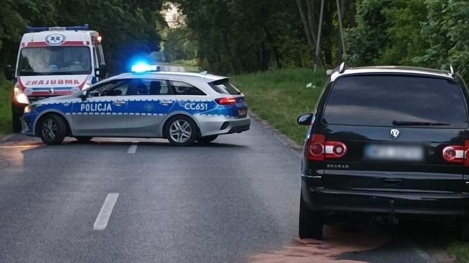 Motocyklista zginął w wypadku w Leniach Wielkich/fot. materiały policji