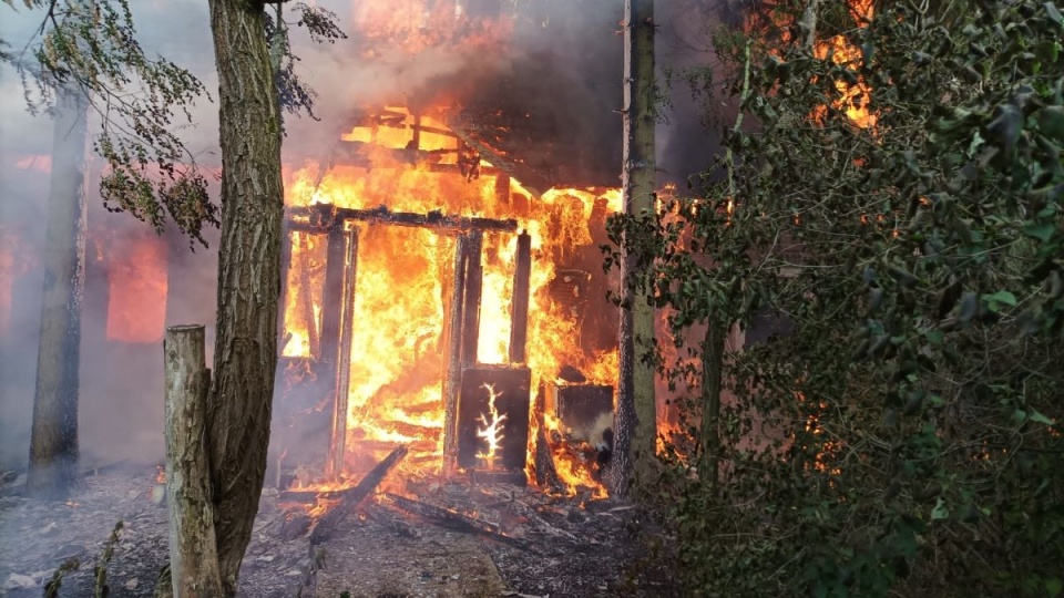 Tragiczny pożar w miejscowości Wójtowskie w powiecie włocławskim/fot. materiały strażaków
