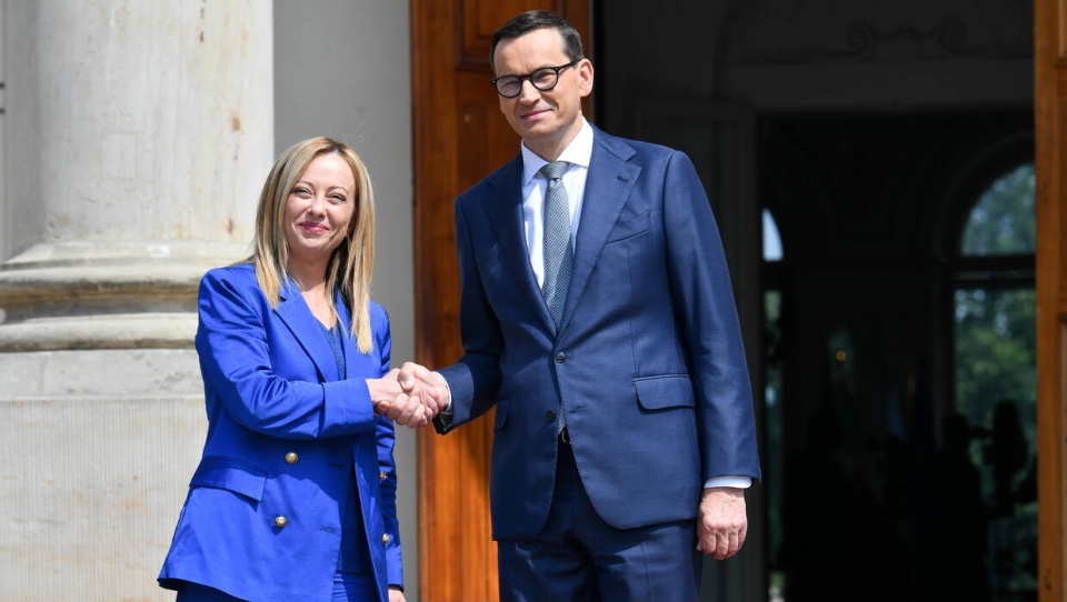 Georgia Meloni i Mateusz Morawiecki/fot. Andrzej Lange, PAP