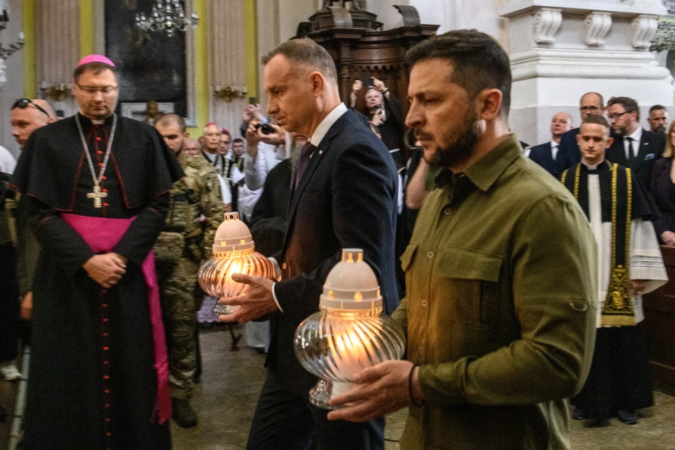 Prezydenci Polski i Ukrainy w Łucku oddali hołd ofiarom Zbrodni Wołyńskiej/fot. Vladyslav Musiienko, PAP