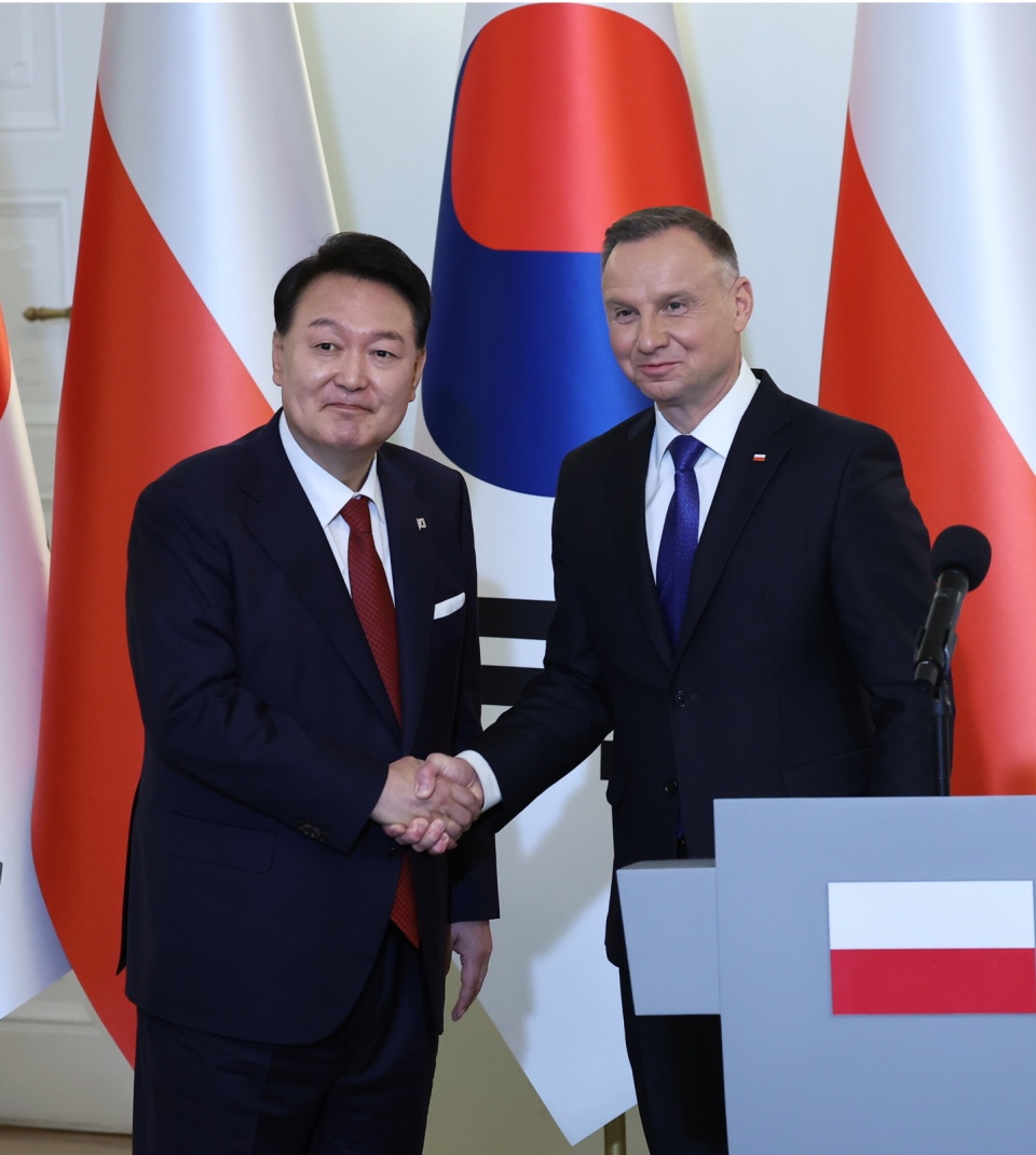 Prezydenci Yoon Suk Yeo i Andrzej Duda/ot. Yonhap, Korea Południowa/PAP/EPA