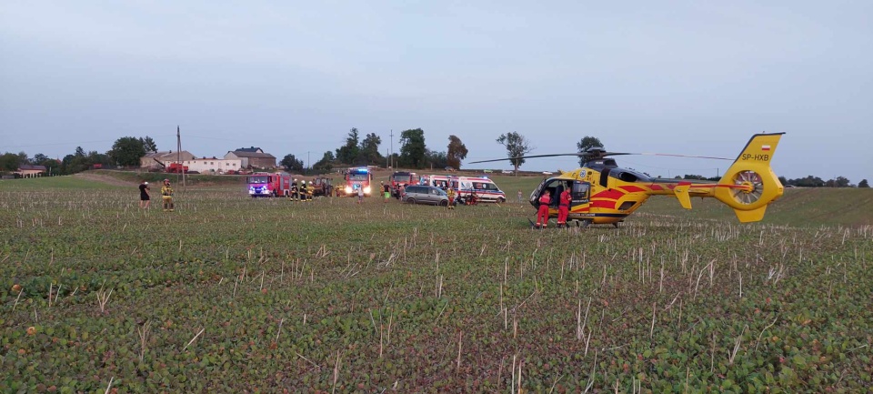 Wypadek motolotni w Sumowie/fot. Ochotnicza Straż Pożarna w Zbicznie KSRG, Facebook