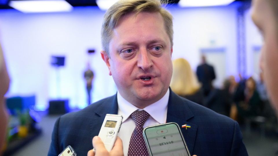 Ambasador Ukrainy w Polsce Wasyl Zwarycz na Kongresie Odbudowy Ukrainy Common Future na terenie Międzynarodowych Targów Poznańskich/fot. Jakub Kaczmarczyk, PAP