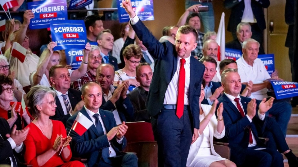 Minister Łukasz Schreiber podczas konwencji na Politechnice Bydgoskiej/fot. Tytus Żmijewski, PAP