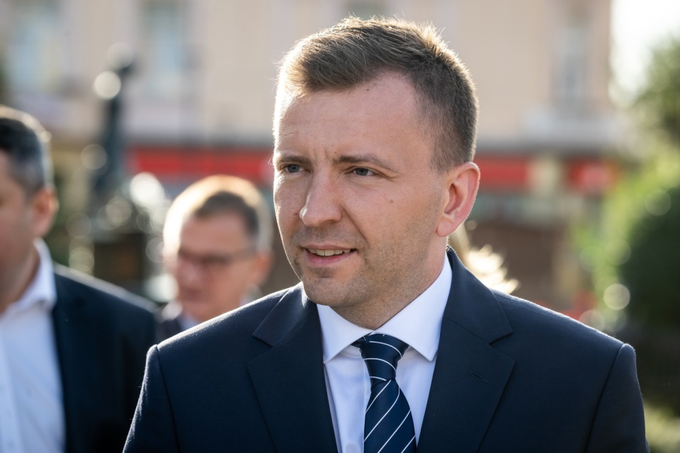 Minister-członek Rady Ministrów Łukasz Schreiber w Nakle (4 października)/fot. Tytus Żmijewski, PAP (archiwum)