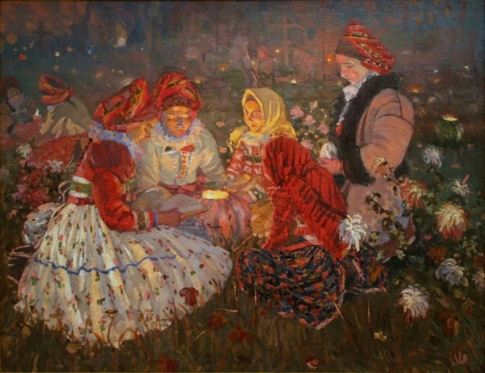 „Zaduszki”. Obraz olejny Joža Uprka z 1897 roku, Galeria Narodowa w Pradze/Joža Uprka - Ophelia2, domena publiczna (Wikipedia)