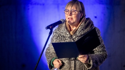 Uroczystość zorganizowano w surowym, betonowym wnętrzu przyszłej sali symfonicznej Akademii Muzycznej/fot. Tytus Żmijewski, PAP