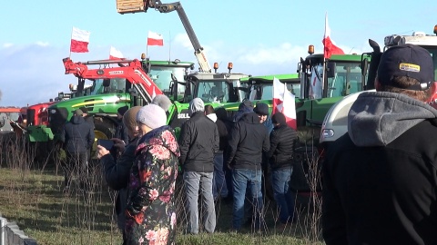 We Włókach pod Bydgoszczą protestowało około 150 rolników. (jw)