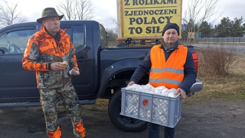 Myśliwi protestują m.in. w Tryszczynie/fot. Monika Kaczyńska