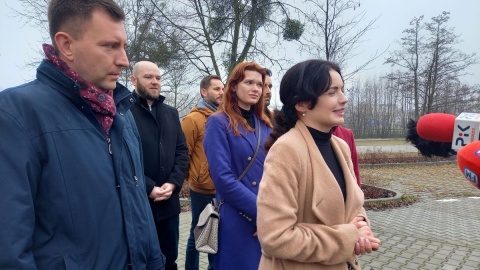 Kolejny, 6. już punkt programu Bydgoskiej Prawicy przedstawiono na dzisiejszej konferencji prasowej na parkingu Park&Ride przy rondzie Maczka w Bydgoszczy/fot. Agata Raczek