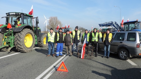 Rolnicy protestujący na A1 w powiecie włocławskim/fot. Marek Ledwosiński