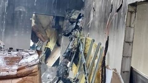 Skutki pożaru w Łochowie/fot. OSP Kruszyn, nadesłane