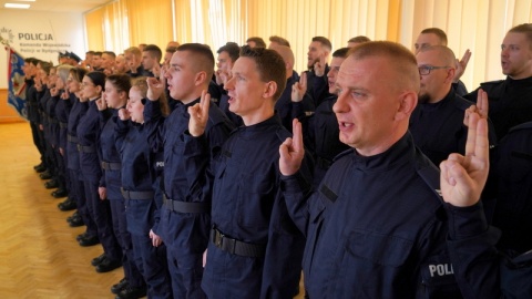 40 nowych kujawsko-pomorskich policjantów 2 kwietnia złożyło ślubowanie/fot. KWP Bydgoszcz