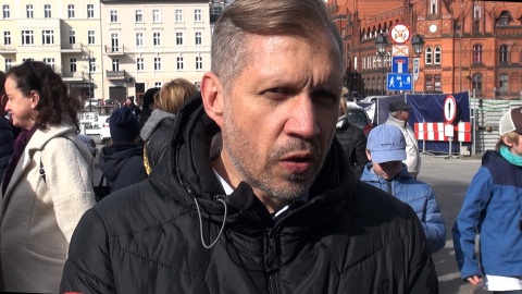 Tak protestowali rodzice wraz z uczniami Niepublicznej Szkoły Podstawowej numer 1 w Bydgoszczy/fot. Janusz Wiertel