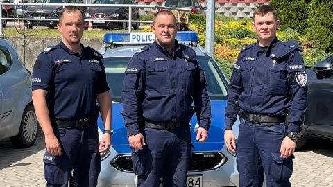 Sierż. szt. Marcin Wysocki, sierż. szt. Bartosz Urbański i sierż. Mateusz Gajewski/fot. Policja