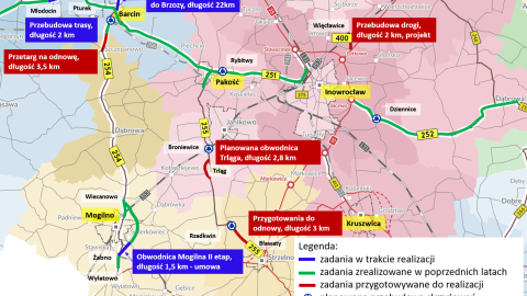 Zrealizowane i planowane odcinki budowy/fot. Mikołaj Kuras dla UMWKP