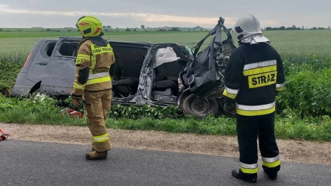 Wypadek w Brześciu koło Kruszwicy/fot. Marcin Glapiak