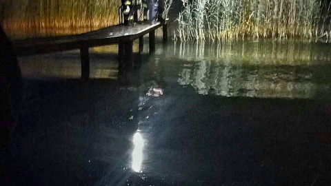 Akcja poszukiwawcza na jeziorze Stelchno/fot. OSP Buczek/Facebook