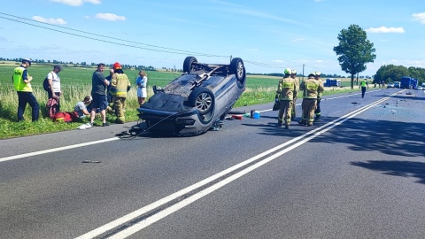 Wypadek w gminie Stolno/fot. KP PSP Chełmno