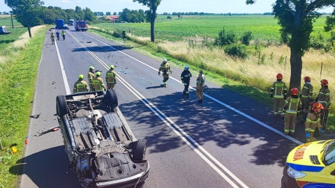 Wypadek w gminie Stolno/fot. KP PSP Chełmno