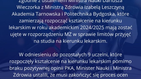 Komunikat MNiSW i minister zdrowia