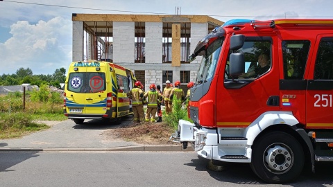 Wypadek na budowie przy ul. Dobrzyńskiej/fot. Bydgoszcz 998