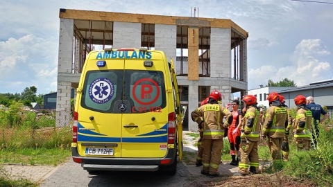 Wypadek na budowie przy ul. Dobrzyńskiej/fot. Bydgoszcz 998