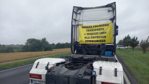 Protest przewoźników na DK 25 w Tryszczynie/fot. Agata Raczek