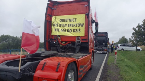 Protest przewoźników na DK 25 w Tryszczynie/fot. Agata Raczek