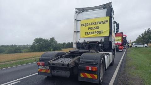 Protest przewoźników na DK 25 w Tryszczynie/fot. Agata Raczek