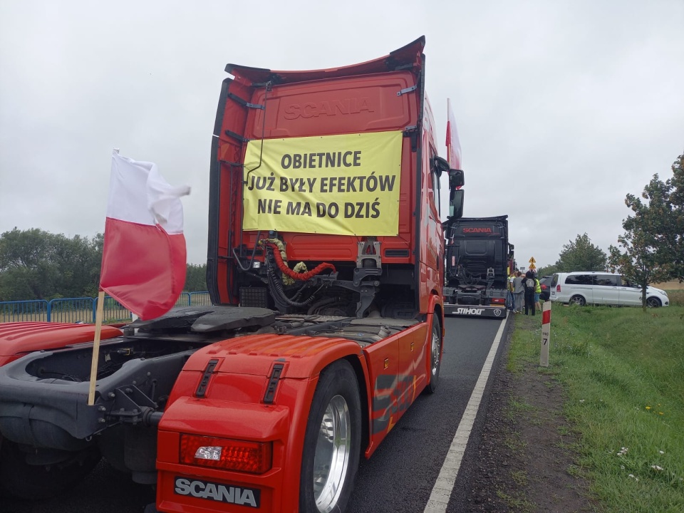 Protest przewoźników na DK 25 w Tryszczynie/fot. Agata Raczek/archiwum