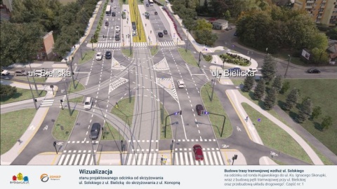 Pierwsze w Bydgoszczy zielone torowisko tramwajowe powstanie na ulicy Solskiego w Bydgoszczy. To część inwestycji, która ma połączyć rondo Kujawskie z rondem Grunwaldzkim przez Szwederowo/wizualizacje: bydgoszcz.pl