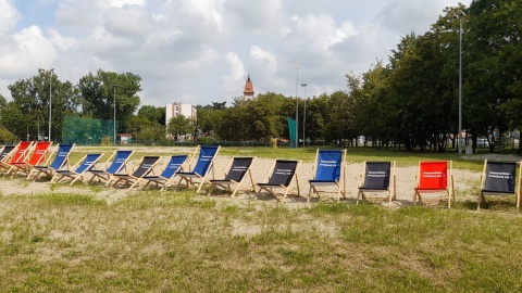 Dmuchany wodny plac zabaw w Inowrocławiu/fot. OSiR Inowrocław/Facebook